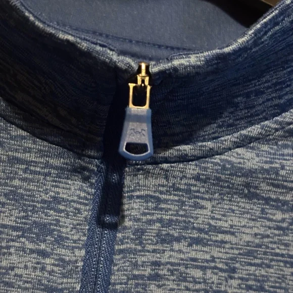 Men’s Under Armour Blue and White Heathered Half Zip Pullover - Picture 5 of 6